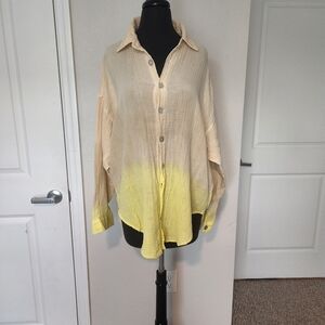 Electric & Rose Casual Yellow Cream Ombré Shirt